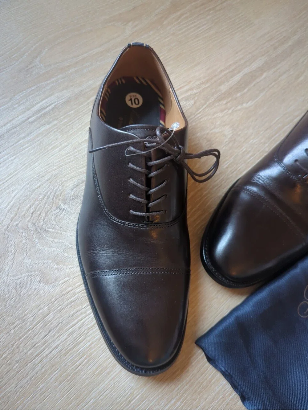 Brooks Brothers Men Dress Shoes Cassel Cap Toe Oxford Brown Ortholite 10